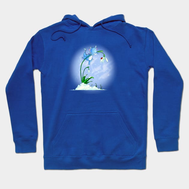 Christmas snowdrop dragon Hoodie by Leehollandart